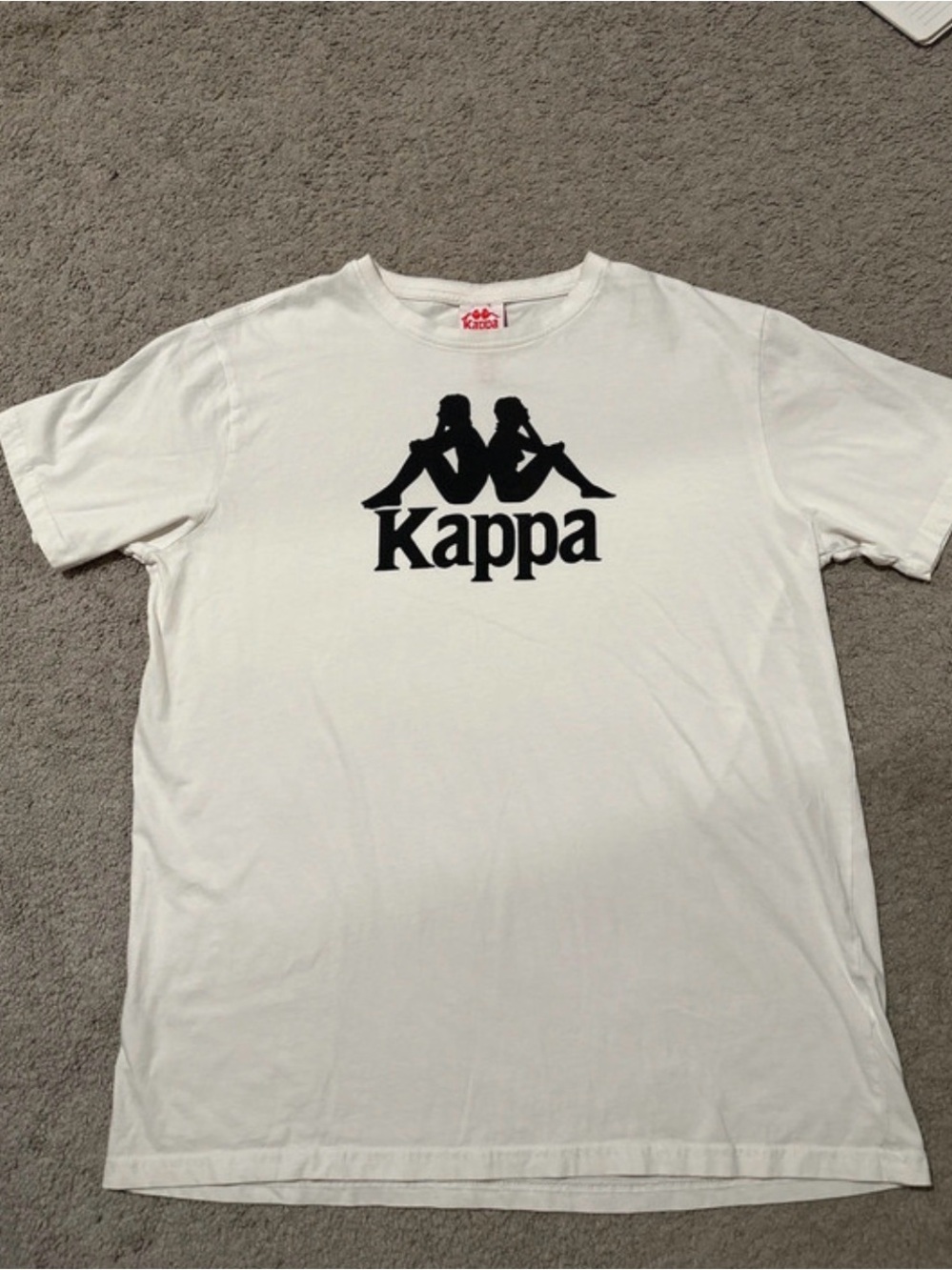 Kappa White Short Sleeve Tee with Black Logo